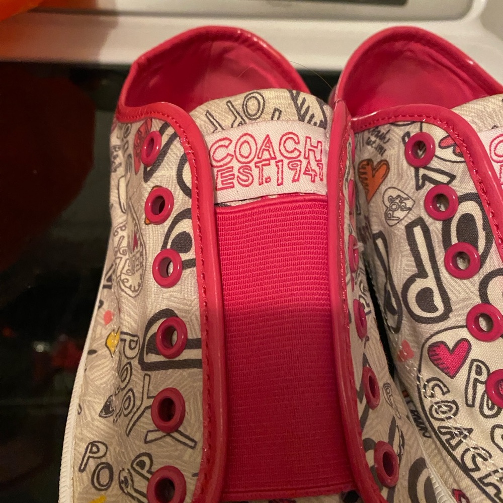 Coach Poppy Bev Sneakers Tennis Shoes Graphic Slides Sz 9 Women’s Ladies - Picture 3 of 10